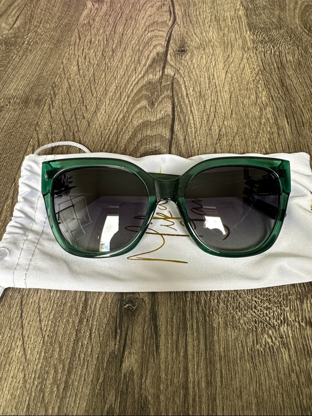 DIME x Mikayla Jane Green & Grey Oversized Women's Sunglasses - Go Getter